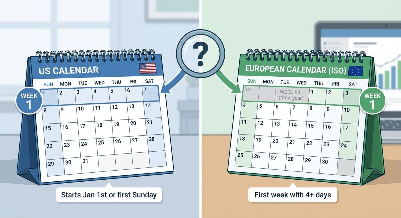 Difference Between US and European Week Numbers