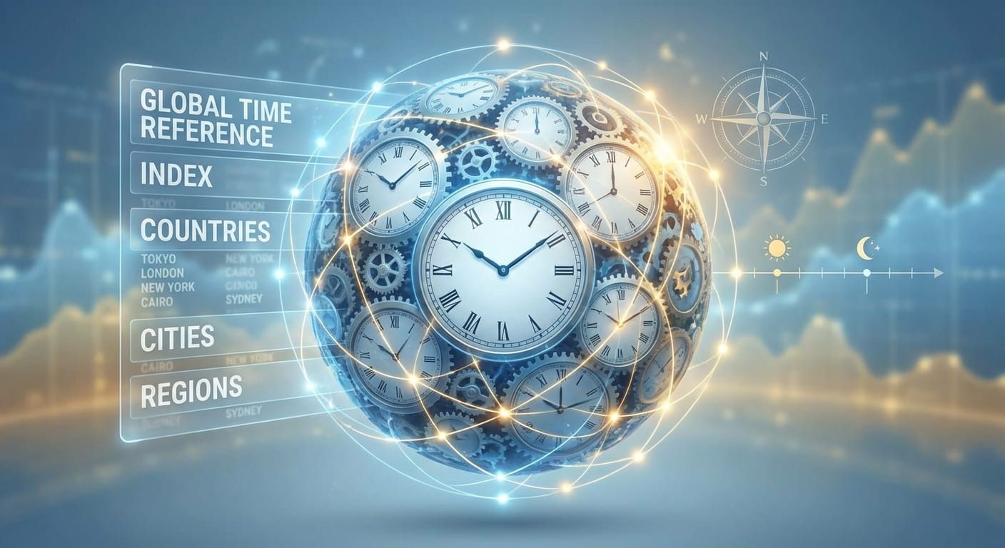 Global Time Reference: Index of Countries, Cities, and Regions