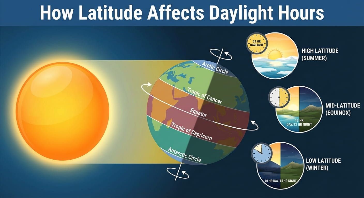 How Latitude Affects Daylight Hours
