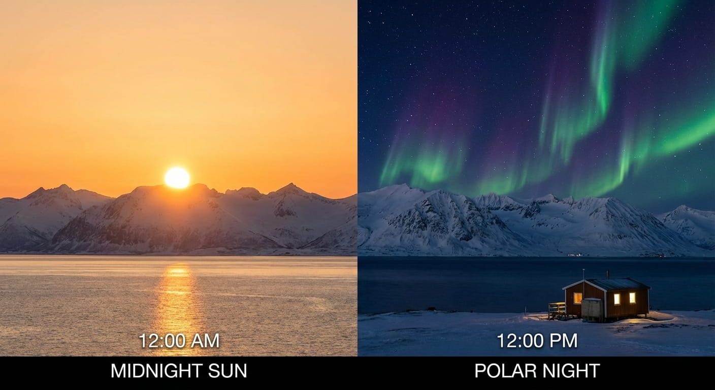 Midnight Sun and Polar Night Phenomenon